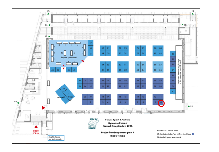 Plan des stands - Forum Sport et Culture 2026